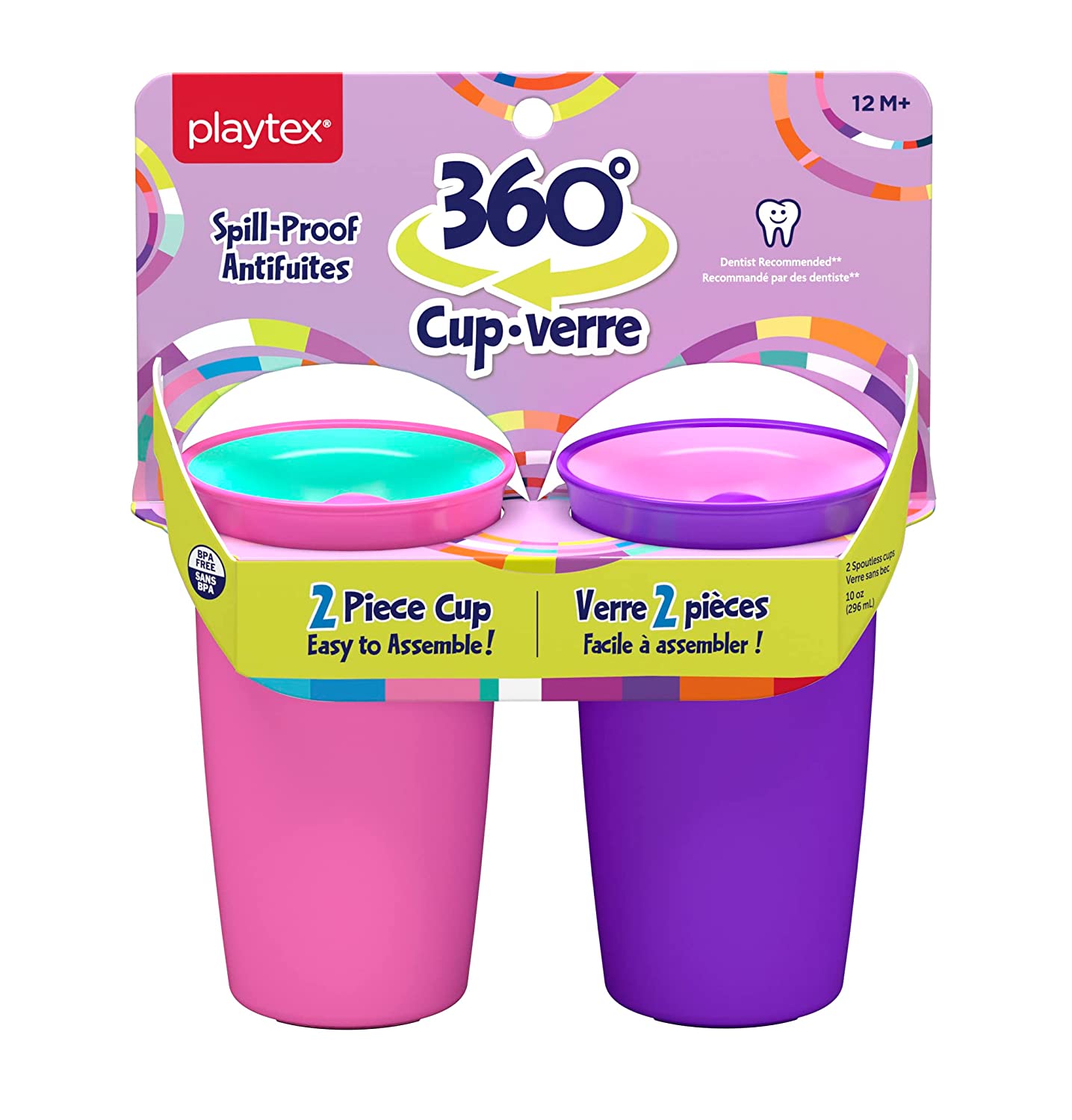 Playtex® Stage 2 Spoutless 360 Drinking Cup - Pink and Purple