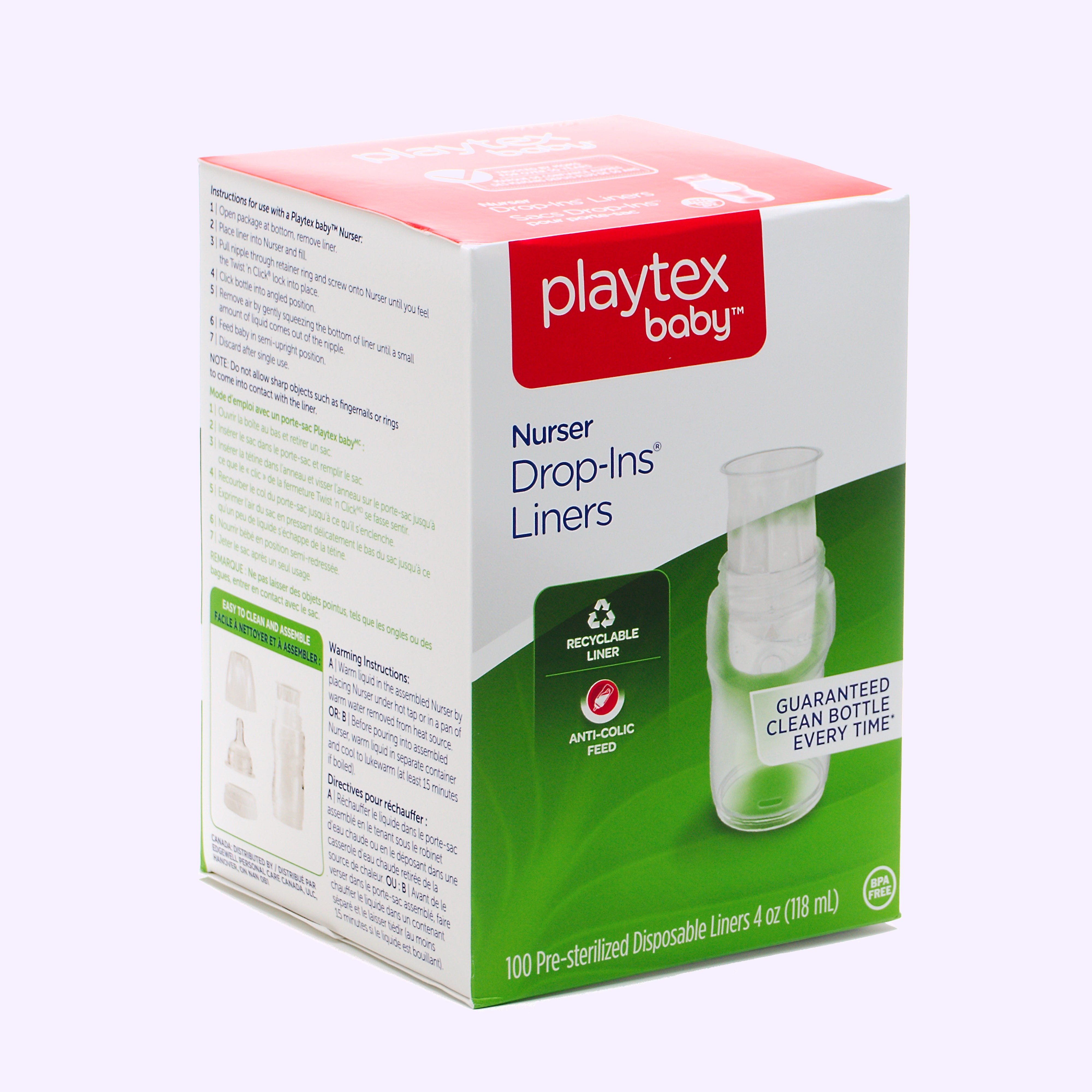 Playtex Nurser Drop-Ins Bottle Liners, 40 count 