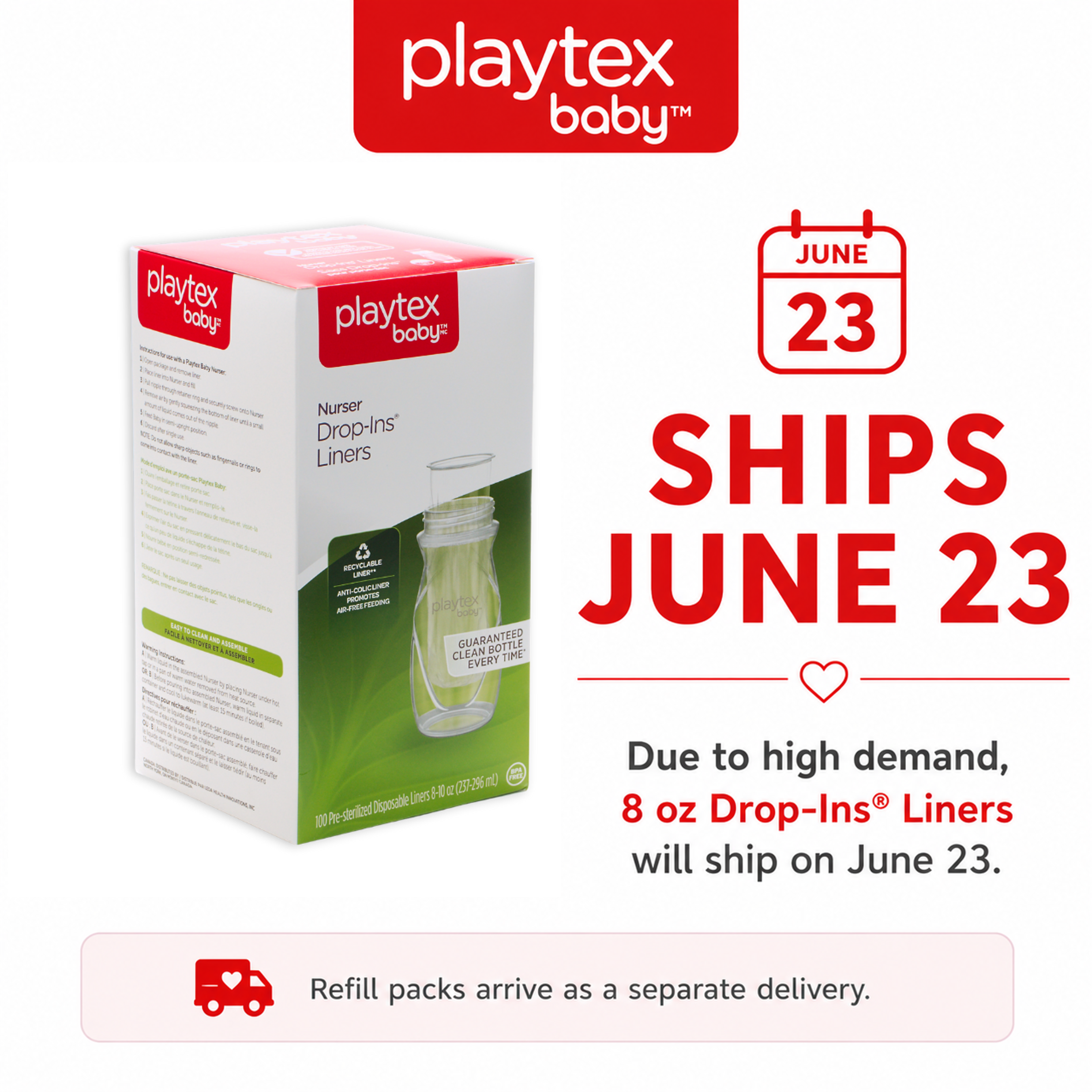 Playtex Baby™ Drop-Ins® Anti-Colic, Disposable Liners
