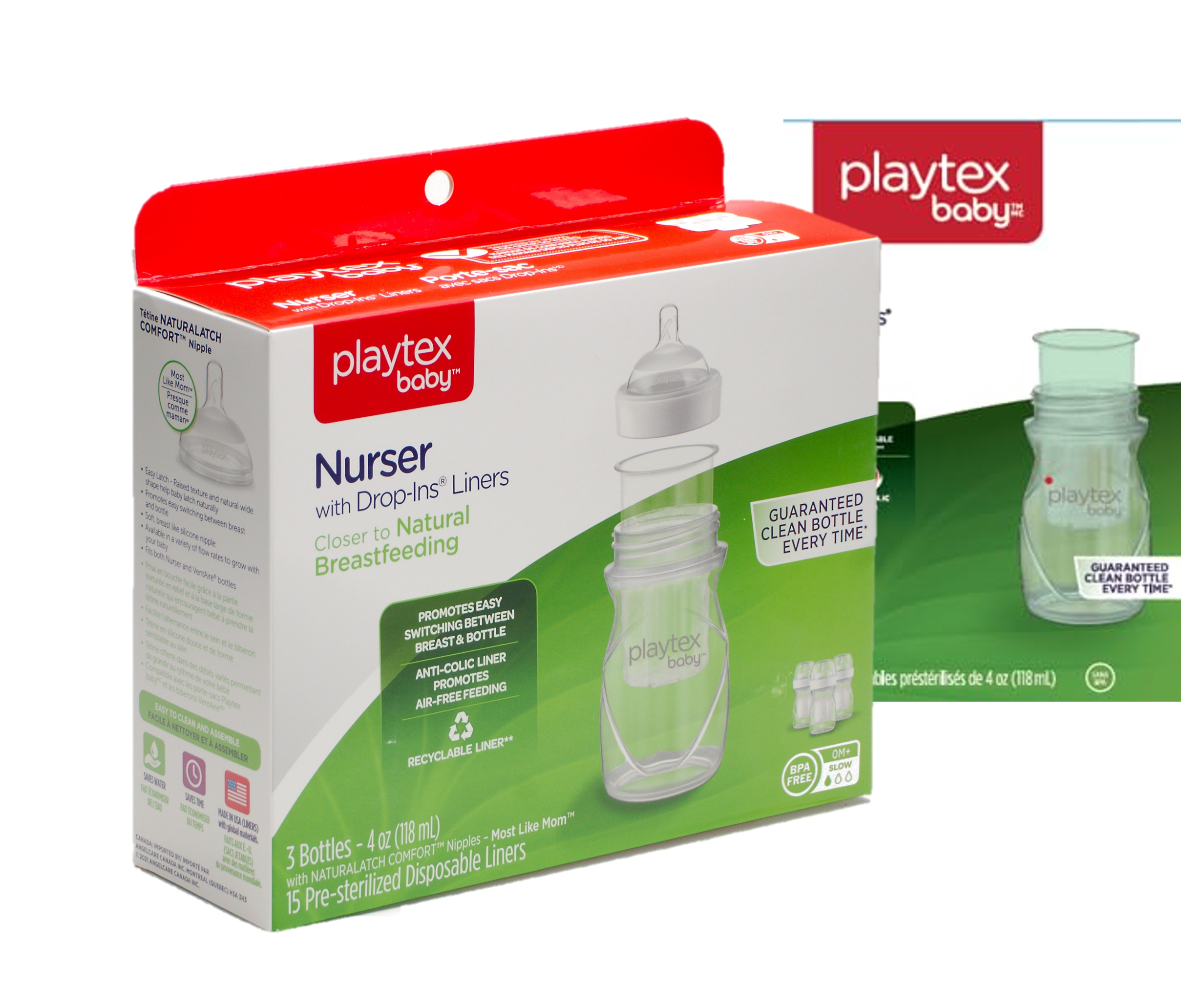 playtex baby bottles ventaire w/ nipples nurser liners dropins