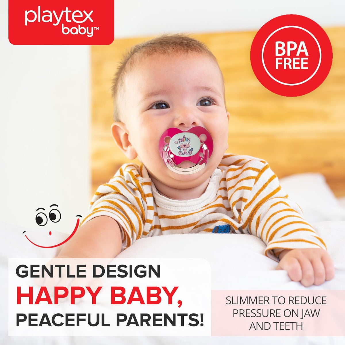 Binky Orthodontic Pacifier With Snap On Cover - Wild and Cuddly Series  - Unicorn & Panda