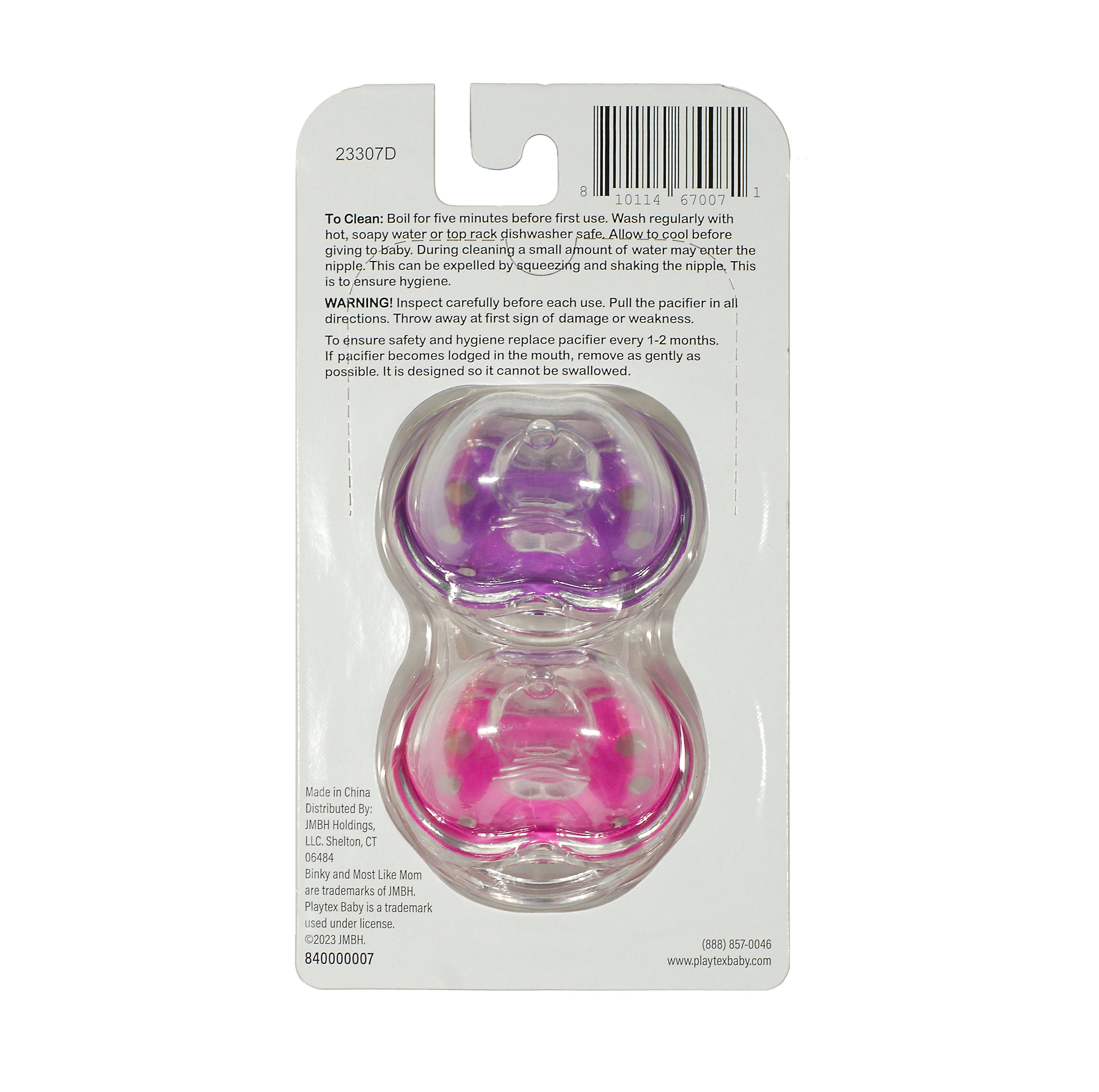 Binky Orthodontic Pacifier With Snap On Cover - Wild and Cuddly Series  - Unicorn & Panda