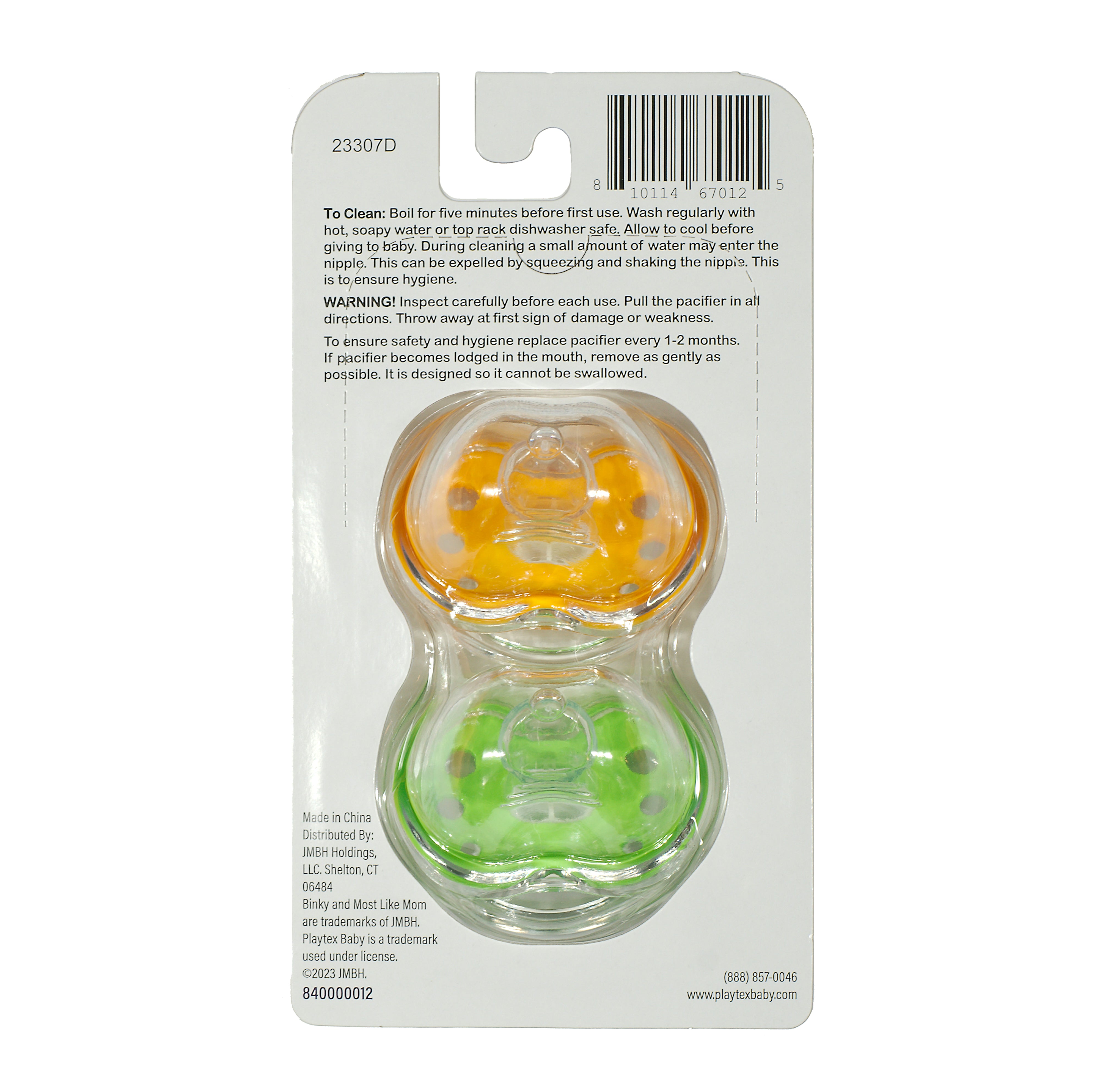 Binky Orthodontic Pacifier Set with Snap On Cover - Wild and Cuddly Series  - Rabbit and Lion