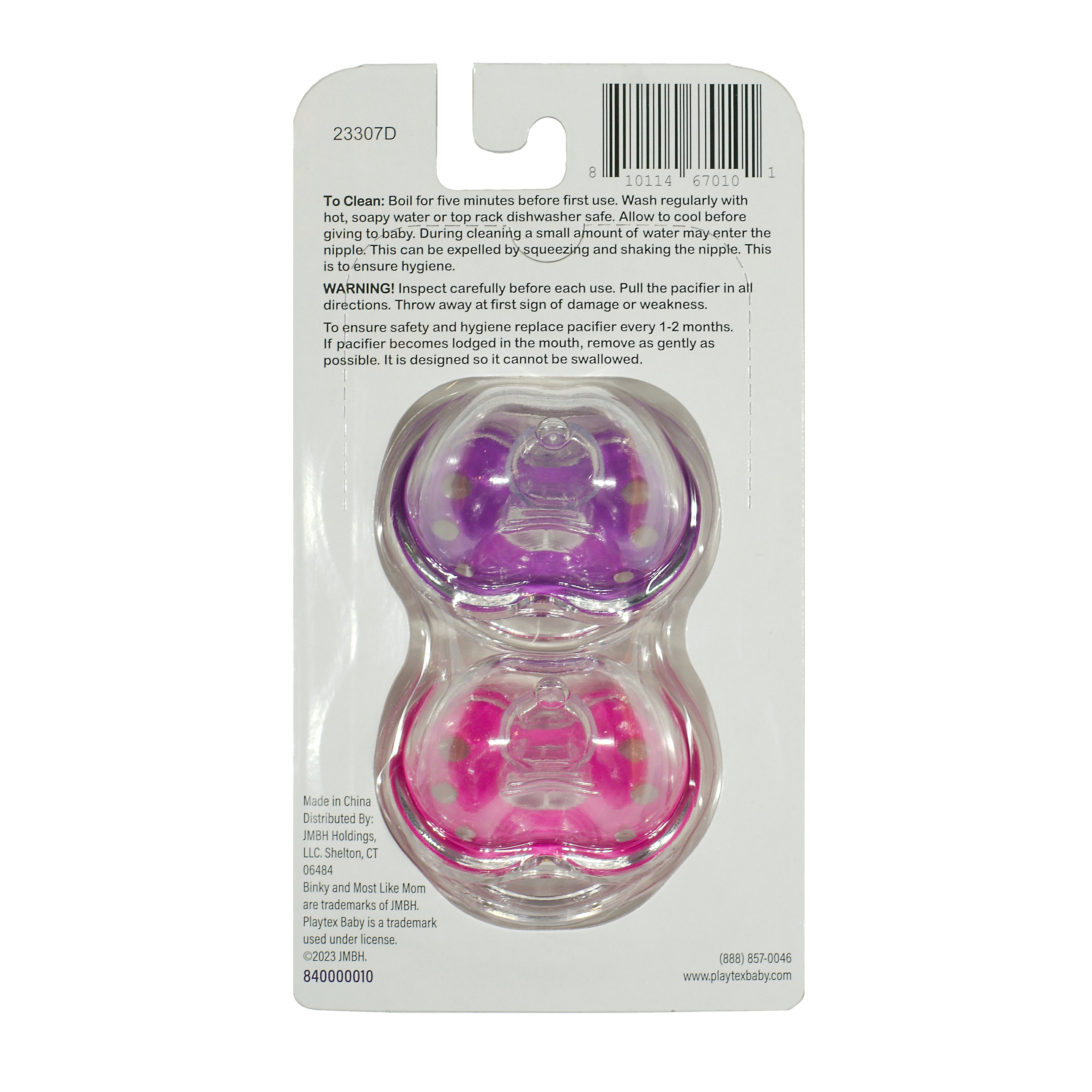 Binky® Orthodontic Pacifier With Snap On Cover - Wild and Cuddly Series  - Unicorn & Panda