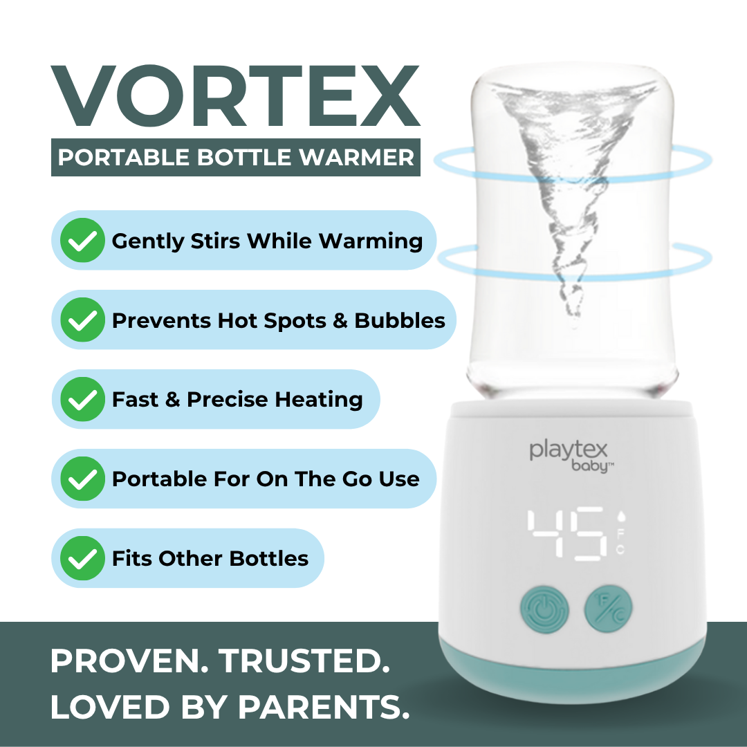 Playtex Vortex Rechargeable Bottle Warmer – Fast, Even Heating with Built-In Mixing Swirl