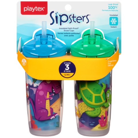Playtex® Stage 2 Straw Cup - 2 Pack - Blue and Green – PlaytexBaby