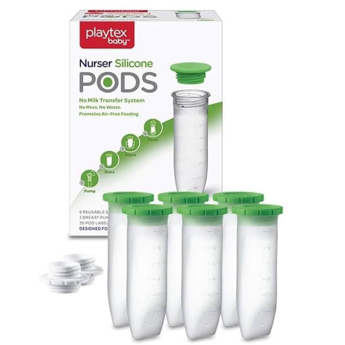 Playtex Baby™ Nurser Reusable Silicone PODS, Breastmilk Storage & Air-Free Feeding, 6 oz, 6 Count
