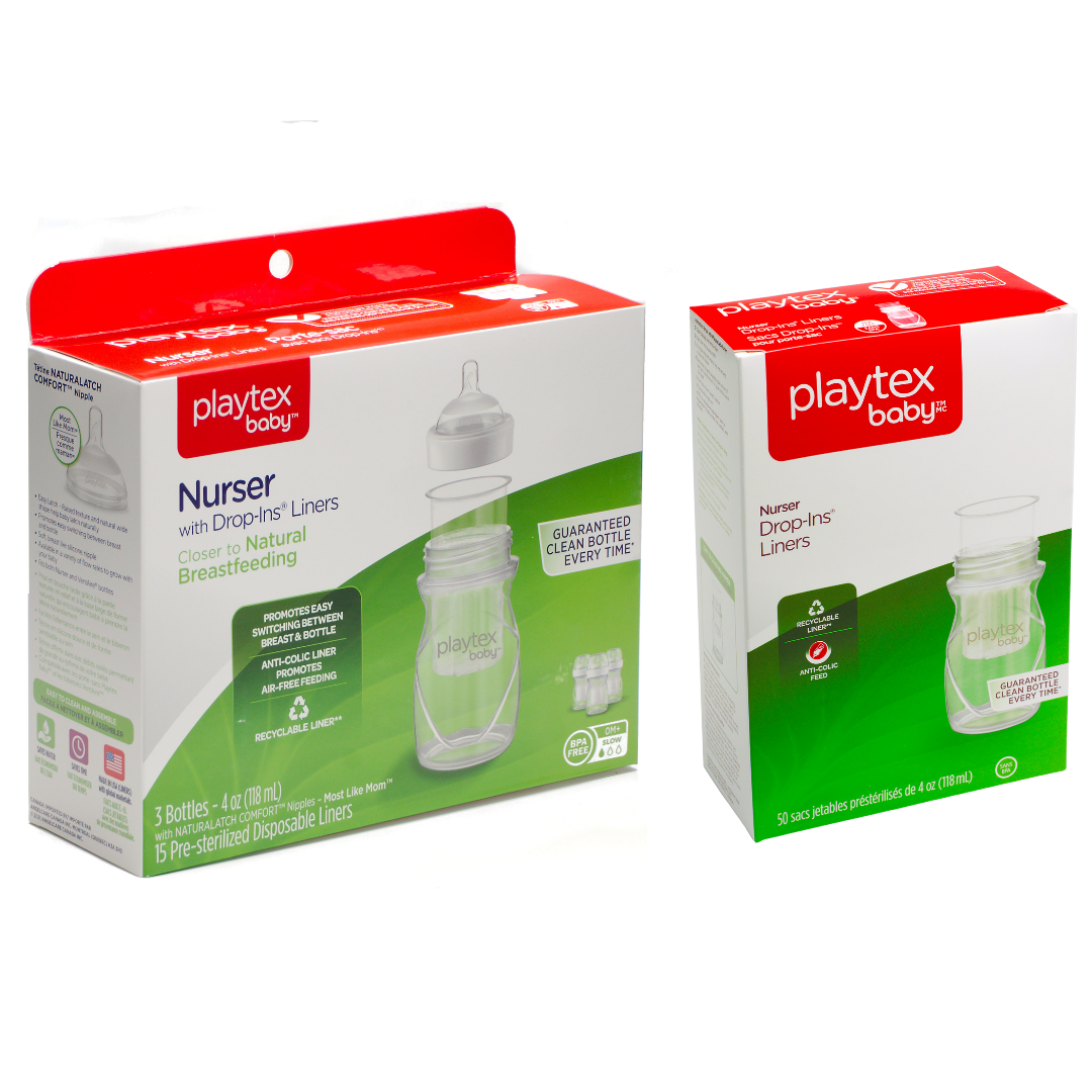 Playtex Baby™ Nurser Bottles with Drop-Ins® Liners - 3 Pack 4 oz