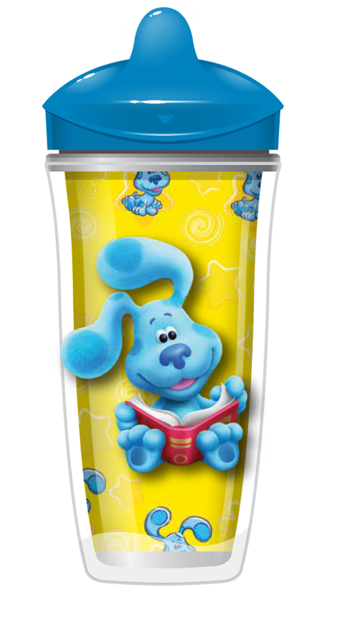 Playtex Baby Sipsters Stage 3 Blue's Clues Straw Cups, Spill-Proof, Leak-Proof, and Insulated, 9 Ounce (Pack of 2)