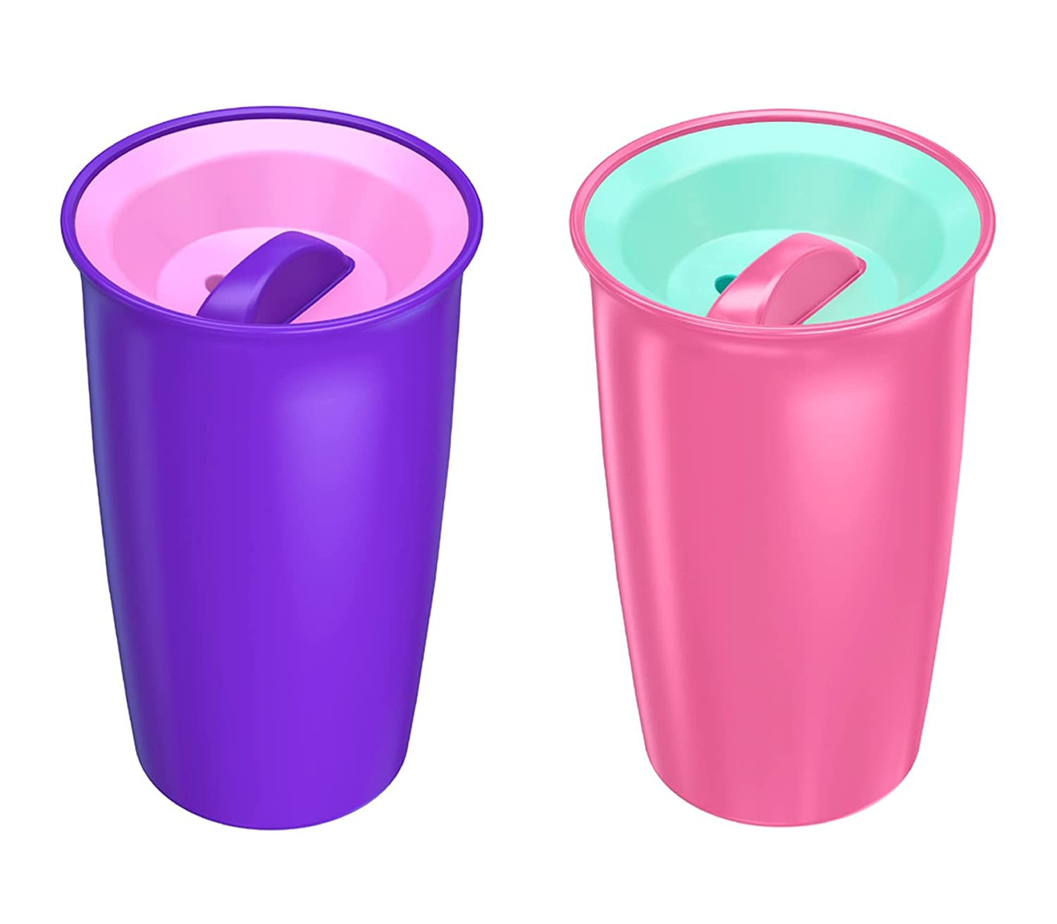 Wow Cup for Kids Original 360 Sippy Cup, Pink with Blue Lid, 9 oz