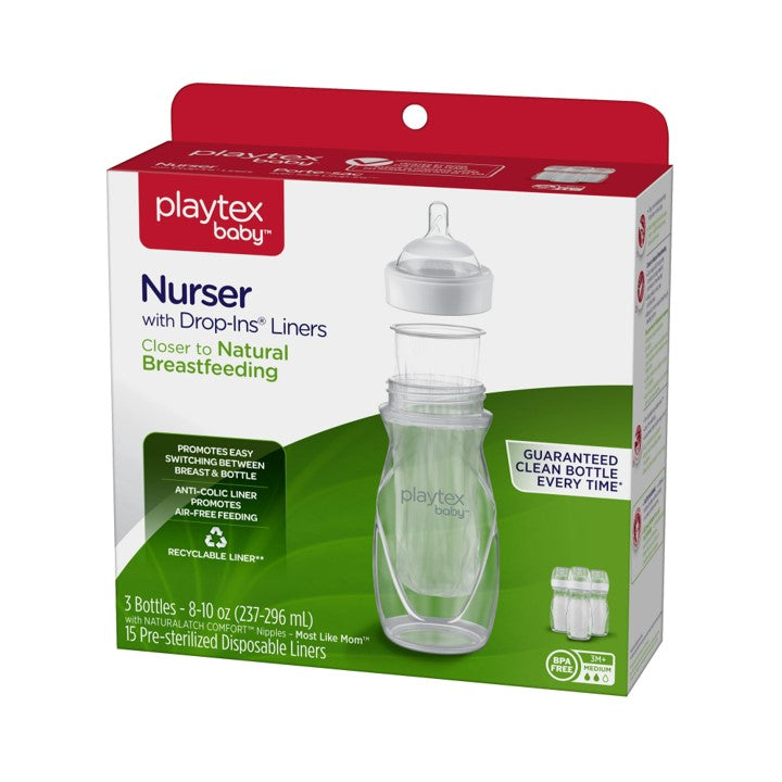 playtex baby bottles ventaire w/ nipples nurser liners dropins drop ins  drop-ins bottle nipple