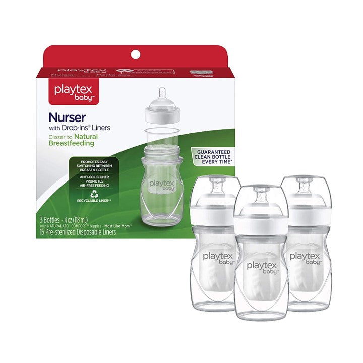 Playtex Baby™ Nurser Bottles with Drop-Ins® Liners - 3 Pack 4 oz –  PlaytexBaby