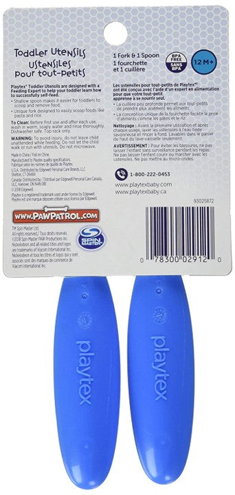 Playtex® Paw Patrol™ Fork & Spoon Cutlery Set - Blue – PlaytexBaby