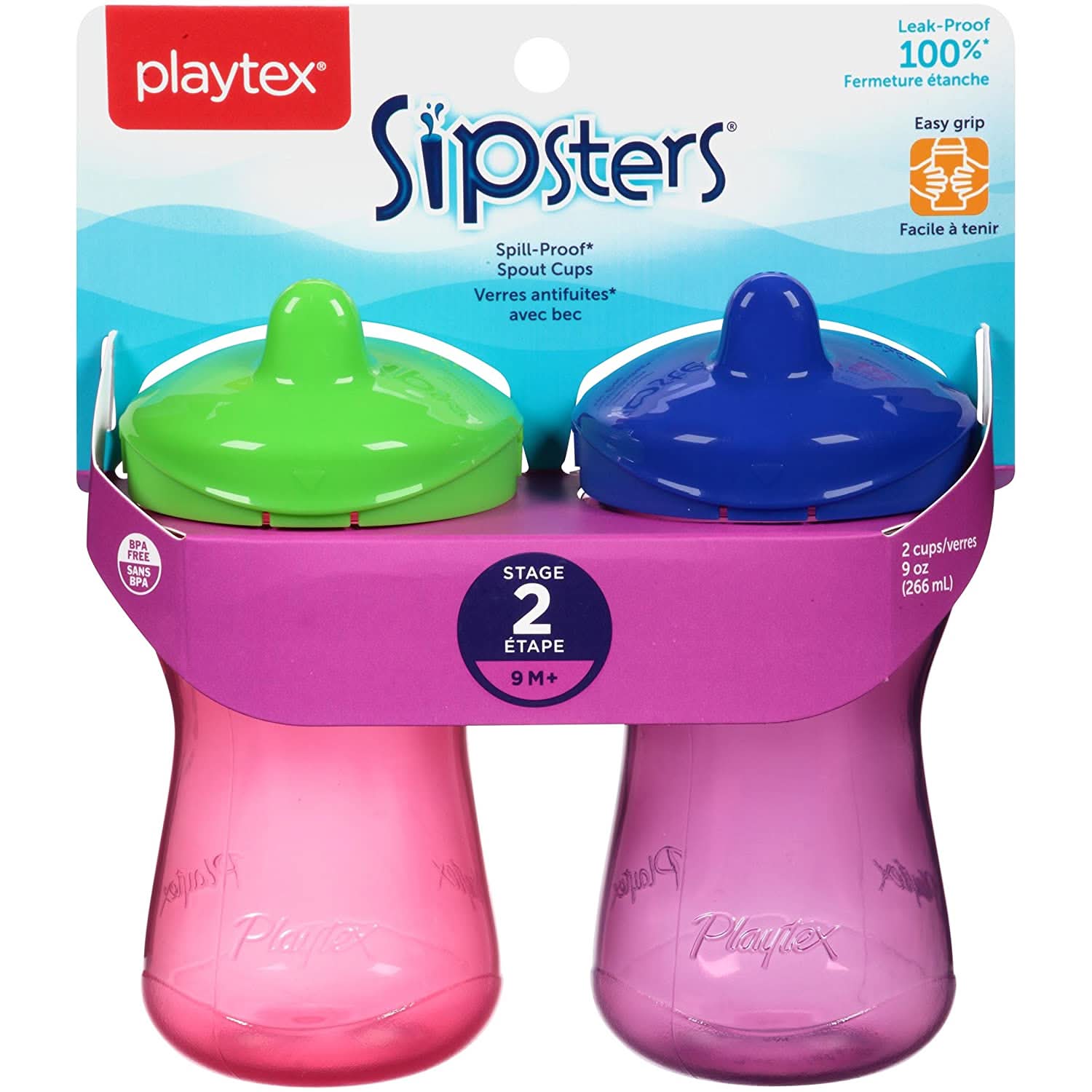 Playtex® Stage 2 Hard Spout Cup - 2 Pack - Red & Pink - PlaytexBaby