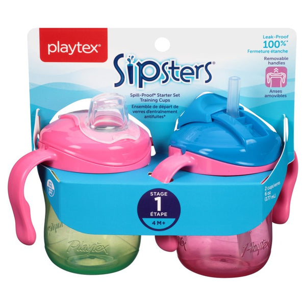 Playtex® Sipsters® Stage 1 Starter Set 2 Pack  - Green & Pink Combo