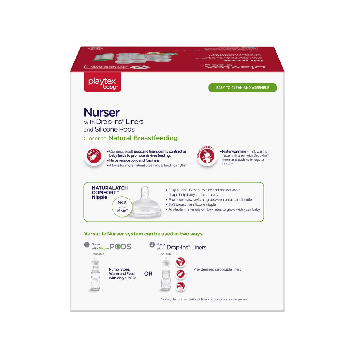 Playtex Baby Nurser DELUXE Gift Set with Drop In liners and Silicone Pods